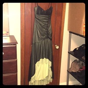 Shimmery formal black and green dress